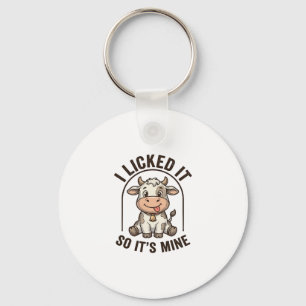 Porte-clés Drôle Je L'ai Léché Vache Design De T-Shirt De Fer