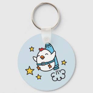 Porte-clés Drôle Jetpack Conception de poulet