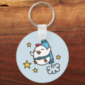 Porte-clés Drôle Jetpack Conception de poulet (Recto)