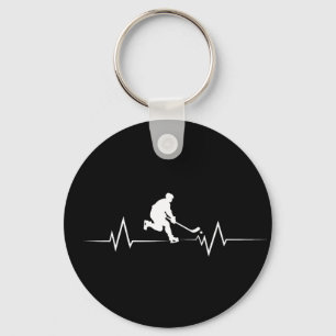Porte-clés Drôle Joueur de hockey sur glace Heart beat Hockey