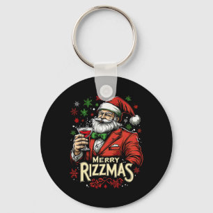 Porte-clés Drôle Joyeux Rizzmas Père Noël Noël