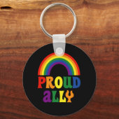 Porte-clés Drôle LGBT Rainbow Pride Fière Ally Cadeau (Recto)