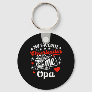 Porte-clés Drôle Ma pom-pom girl préférée m'appelle Opa Cheer