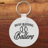 Porte-clés Drôle maman de baseball papa (Recto)