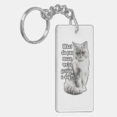 Porte-clés Drôle mème de chat grincheux pour les amateurs et (Devant gauche)