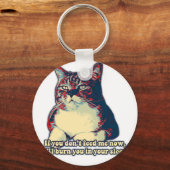 Porte-clés Drôle mème de chat grincheux pour les propriétaire (Recto)