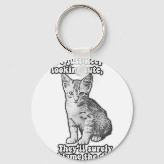 Porte-clés Drôle mème de chat mignon pour les propriétaires d (Recto)