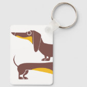 Porte-clés Drôle mignon dachshund pour parent chien long (Verso)