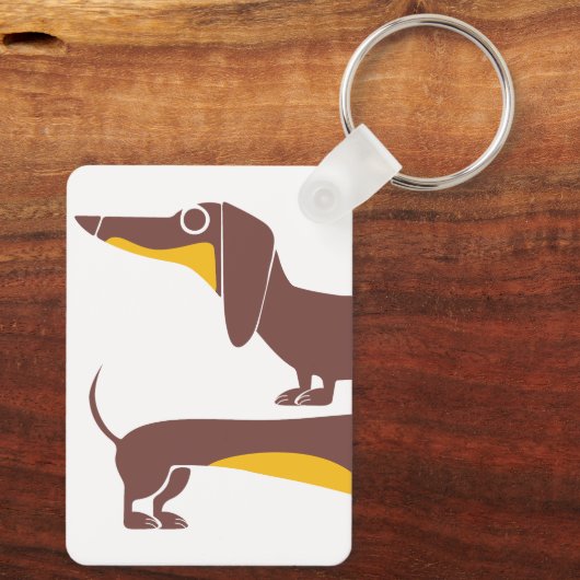 Porte-clés Drôle mignon dachshund pour parent chien long (Verso)