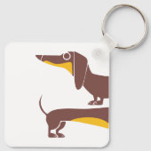 Porte-clés Drôle mignon dachshund pour parent chien long (Dos)