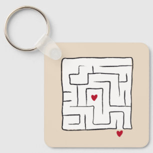 Porte-clés Drôle mignon Douce main dessinée Maze Valentine Ca