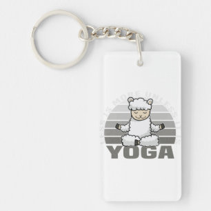 Porte-clés Drôle mignon lama faisant du yoga. drôle pose yoga
