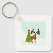 Porte-clés Drôle mignon Whimsical Christmas Holiday Moose (Recto)