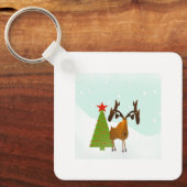 Porte-clés Drôle mignon Whimsical Christmas Holiday Moose (Recto)