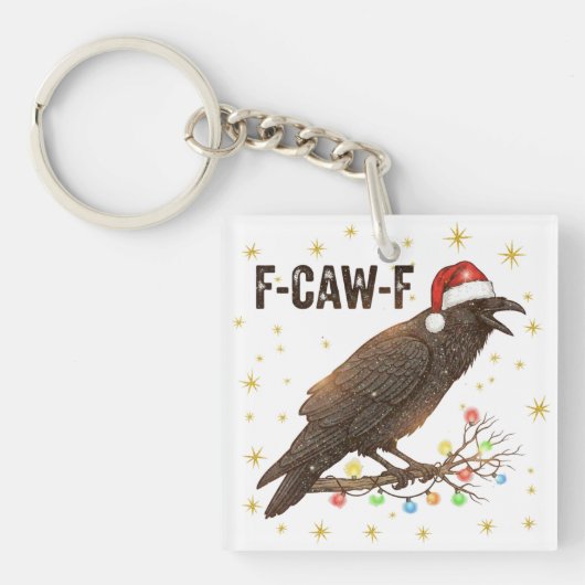 Porte-clés Drôle Noël Corbeau Corbeau F-CAW- F (Devant)