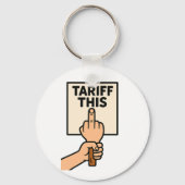 Porte-clés Drôle panneau de protestation Tarif Ce doigt moyen (Recto)