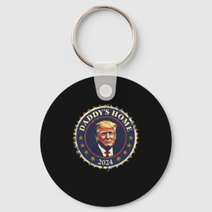 Porte-clés Drôle Papa est à la maison 2024 Trump Nous avons g