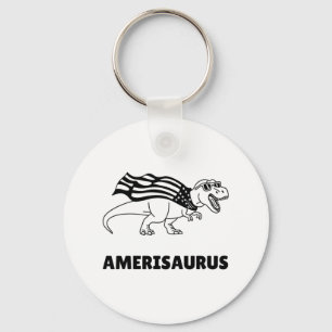 Porte-clés Drôle Patriot Dinosaur avec nous Drapeau Cadeau Ho