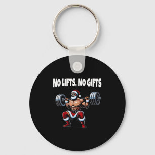 Porte-clés Drôle Père Noël Gym Lifting Swole Père Noël mauvai