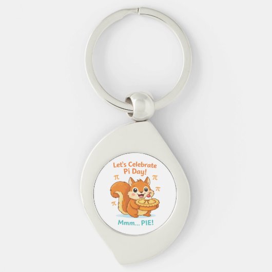 Porte-clés Drôle Pi Day Animal avec tarte – Cadeau pour amate (Devant)
