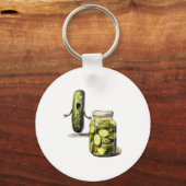 Porte-clés Drôle Pickle Surprend Un Concombre Et Un Bocal De (Recto)