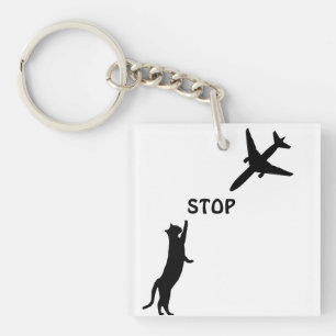 Porte-clés Drôle pilote de vol Aviation Black Cat Gameday