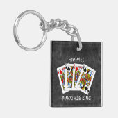 Porte-clés Drôle Pinochle King sur Noir (Devant gauche)