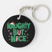 Porte-clés Drôle plaisanterie Noël Humour Naughty Mais Nice (Dos)