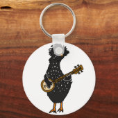 Porte-clés Drôle Polonais Poulet Jouant Banjo Art (Recto)