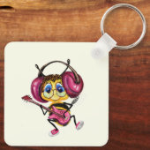 Porte-clés Drôle Porte - clé avec Guitare Player Bee (Verso)