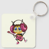 Porte-clés Drôle Porte - clé avec Guitare Player Bee (Dos)