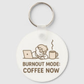 Porte-clés Drôle Porte - clé de bureau - "Mode Burnout : Café (Verso)