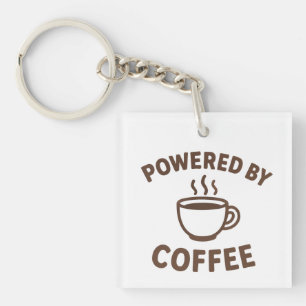 Porte-clés Drôle Porte - clé de café - "Powered by Coffee"