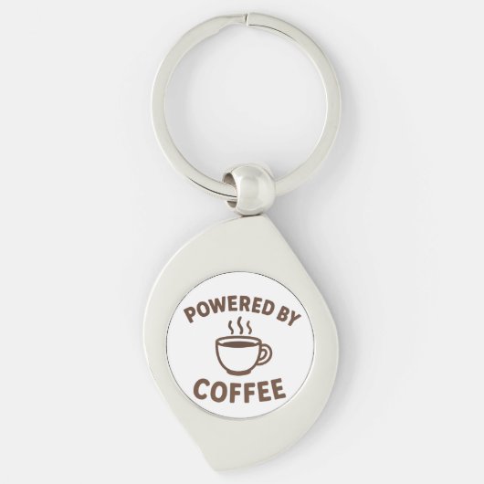Porte-clés Drôle Porte - clé de café - "Powered by Coffee" (Devant)