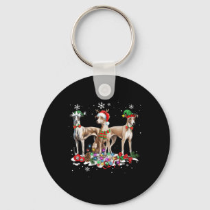 Porte-clés Drôle Pyjama Chien Whippet Chien de Noël