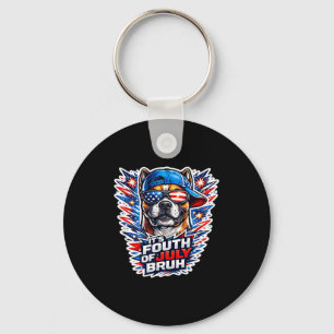 Porte-clés Drôle quatrième juillet bruh boxer chien patriotiq