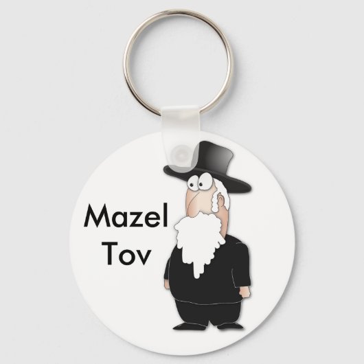 Porte-clés Drôle rabbin juif - dessin animé cool (Recto)