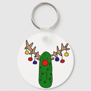 Porte-clés Drôle Reindeer Pickle Cartoon de Noël