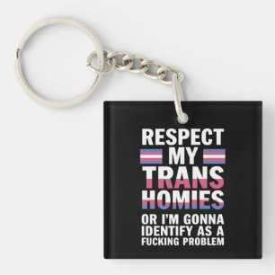 Porte-clés Drôle Respecte Mes Copains Trans Mois de la Fierté