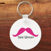 Porte-clés Drôle rose et noir vraies femmes Mustache (Recto)