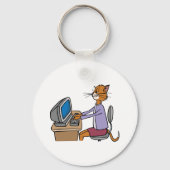 Porte-clés Drôle Secrétaire Cat Cartoon Office Humour (Recto)