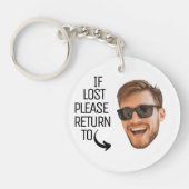 Porte-clés Drôle Si Perdu Retour Aux Hommes Face Photo (Devant)