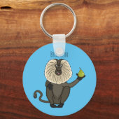 Porte-clés Drôle singe-singe macaque à queue de lion (Recto)