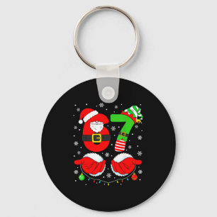Porte-clés Drôle Six Sept 67 Mème 6 7 Elf Santa Noël Pa