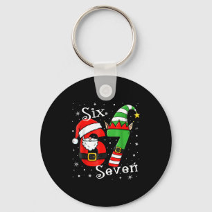 Porte-clés Drôle Six Sept 67 Mème 6 7 Elfe Père Noël Noël Pa