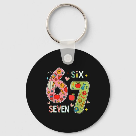 Porte-clés Drôle Six Sept 6 7 Mème Conception d'enseignant po (Recto)