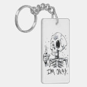 Porte-clés Drôle Skeleton avec le message "I'm Okay" (Devant gauche)