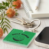 Porte-clés Drôle Sober Golf Plus Facile Par Partir Quote De G (Devant Droit)