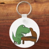 Porte-clés Drôle T-Rex Dinosaure Jouer Piano (Recto)