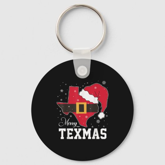 Porte-clés Drôle Texas Joyeux Texmas Noël Etat Santa Hat (Recto)